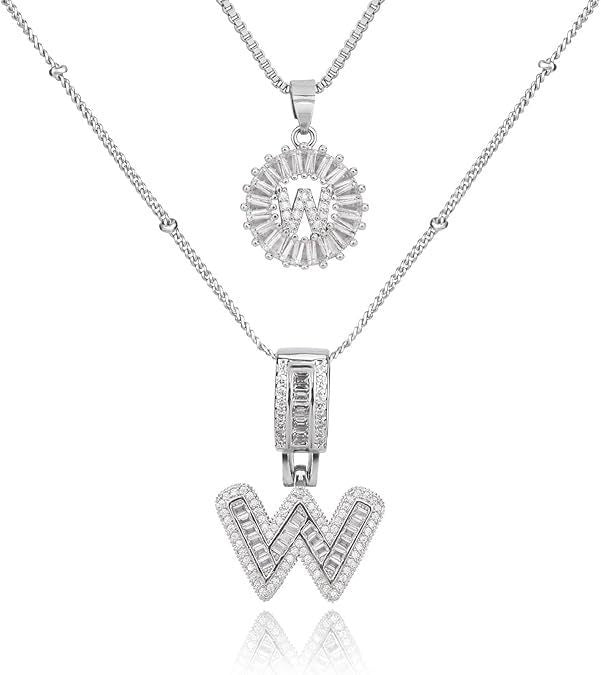 26 Letters Copper-plated Gold Diamond Necklace