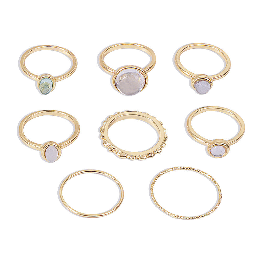 Colorful Stone Metalic Finger Rings
