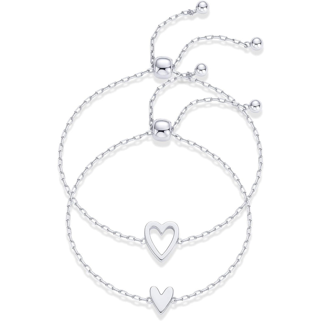 Women's Hollowed Heart Shape-shaped Pendant Two-piece Set Bracelet