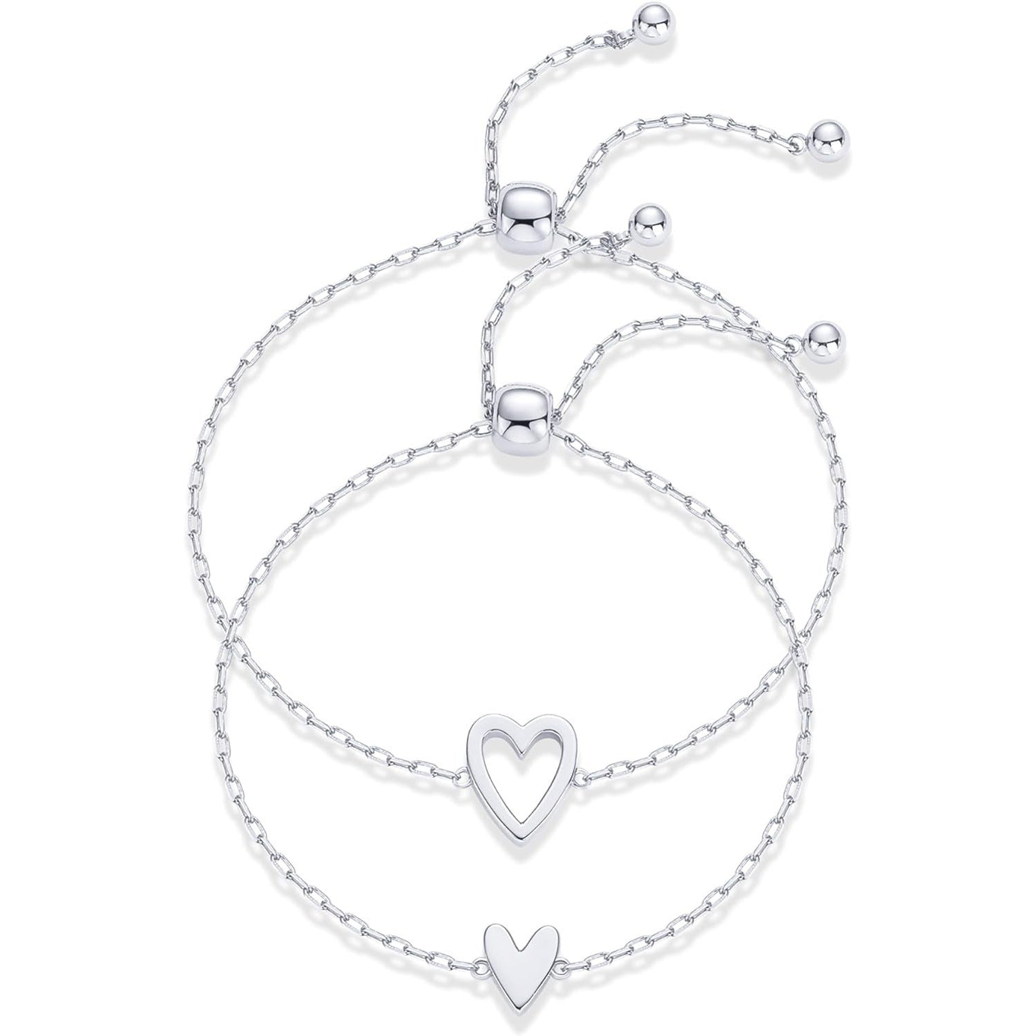 Women's Hollowed Heart Shape-shaped Pendant Two-piece Set Bracelet