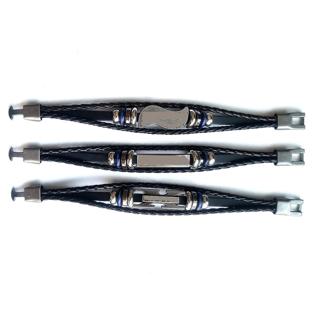 Leather Beaded Braided Rope Bracelet