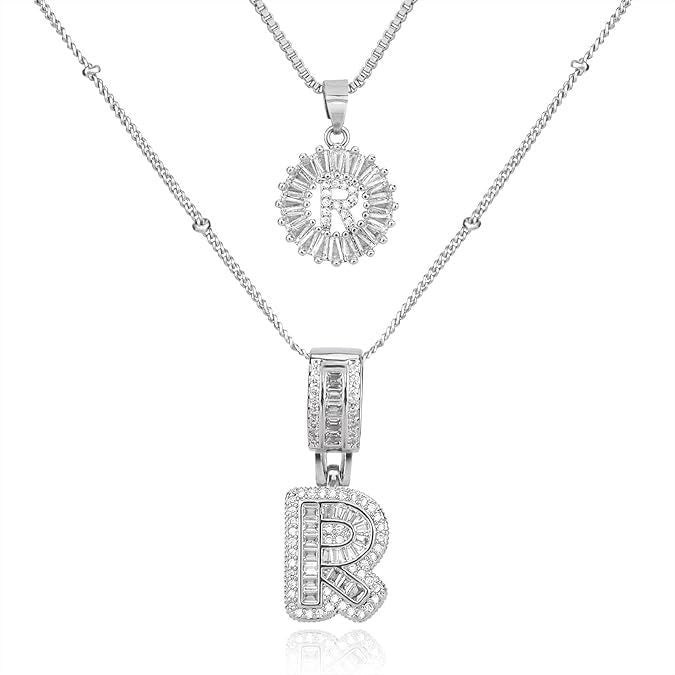 26 Letters Copper-plated Gold Diamond Necklace