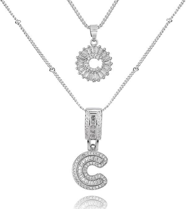 26 Letters Copper-plated Gold Diamond Necklace