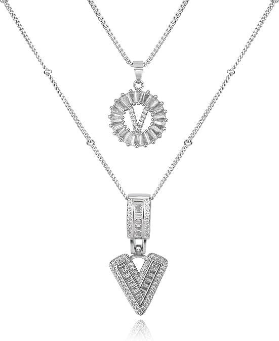 26 Letters Copper-plated Gold Diamond Necklace