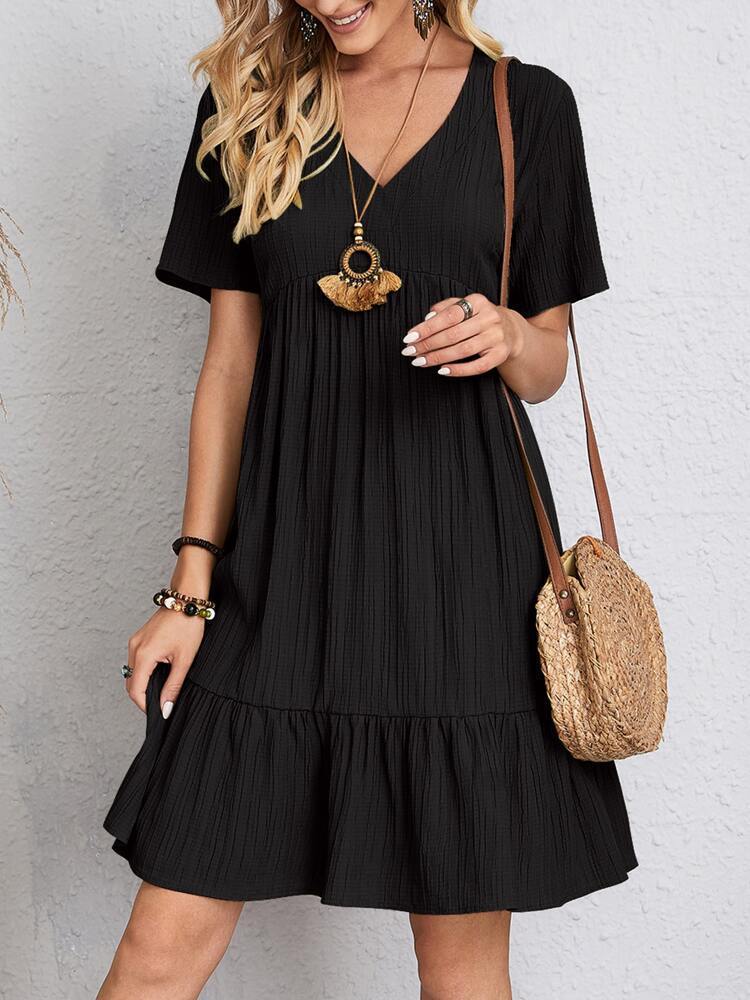 V-neck Short Sleeve Dres