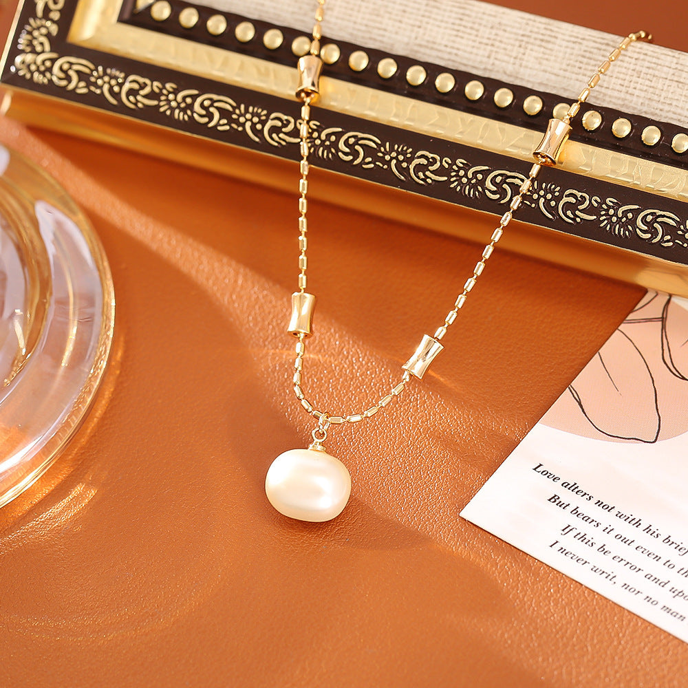 Sugar Pearl Bamboo Necklace