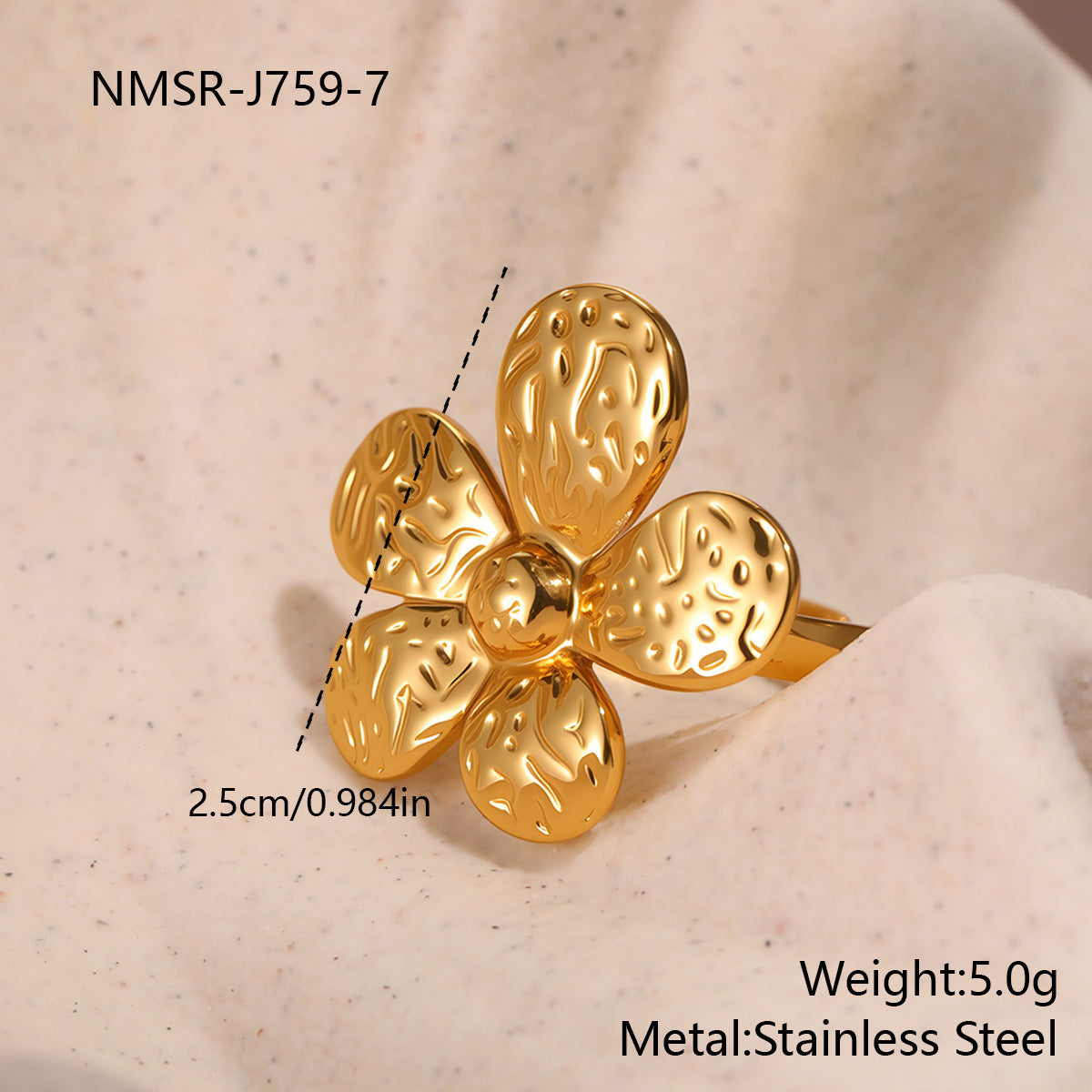 Flower Ocean Ring Open Design Ring