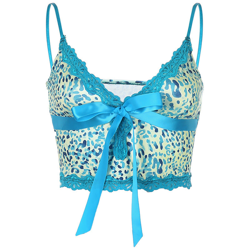 V-neck Lace Lace-up Camisole TOP