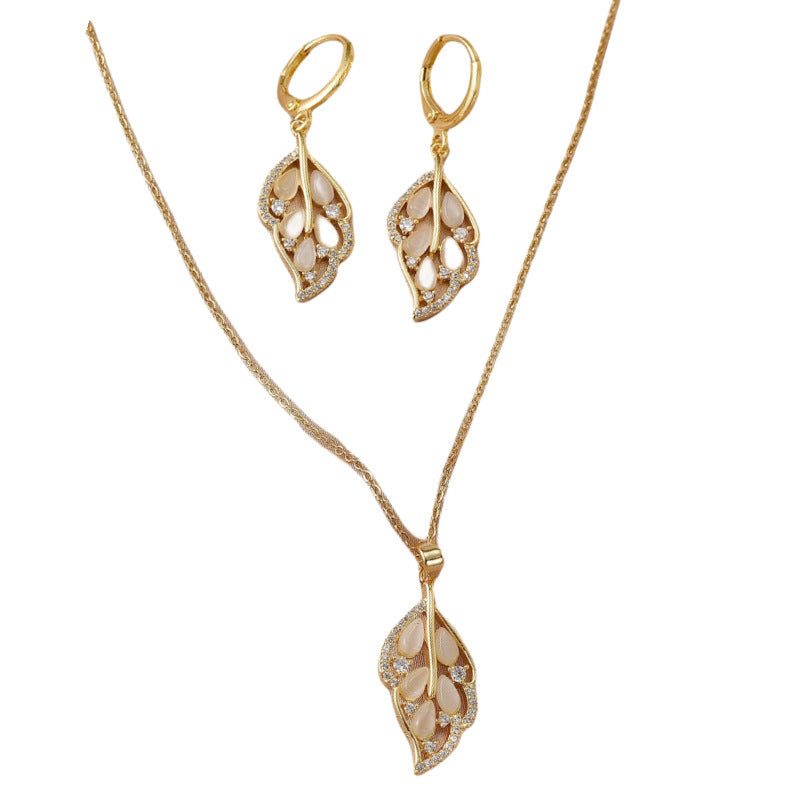 Opal Leaves Necklace