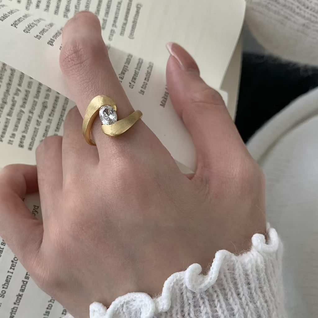 Brushed Zinc Alloy Ring