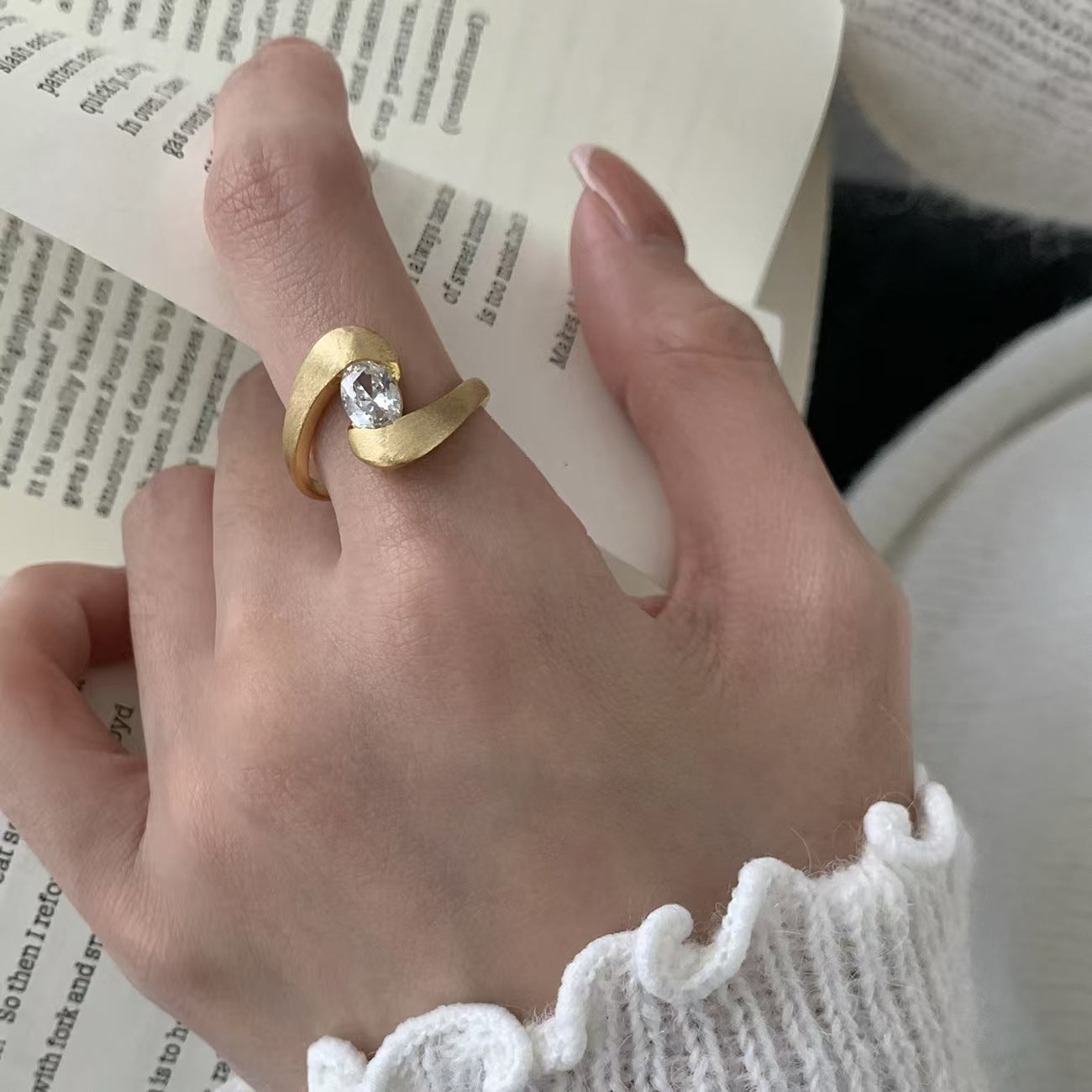 Brushed Zinc Alloy Ring