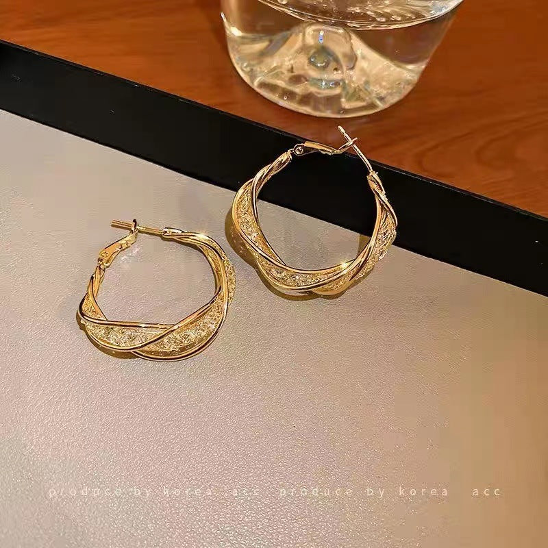 Mesh Crystal Sterling Silver Earrings