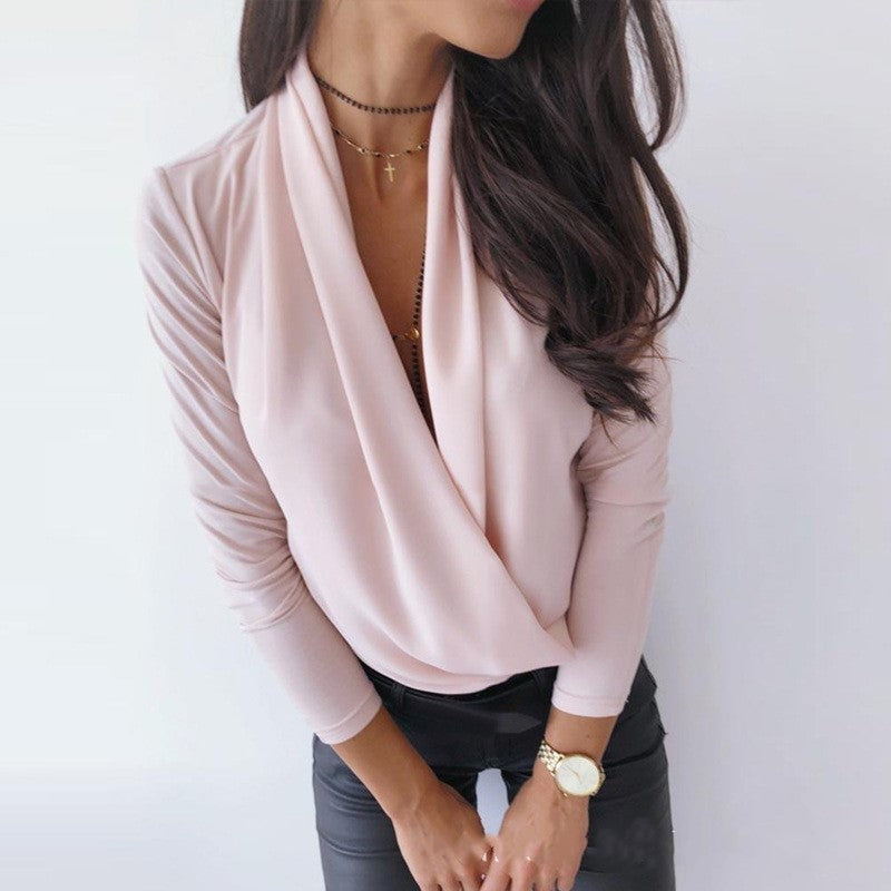 Deep V-neck shirt Top