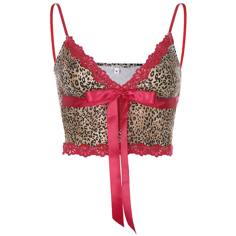 V-neck Lace Lace-up Camisole TOP