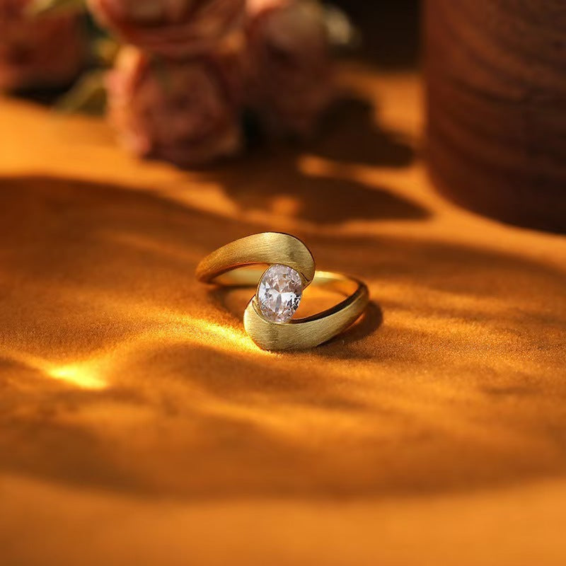 Brushed Zinc Alloy Ring