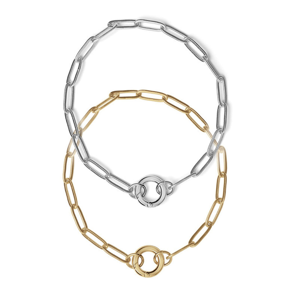 Stainless Steel Clip Circle Necklace