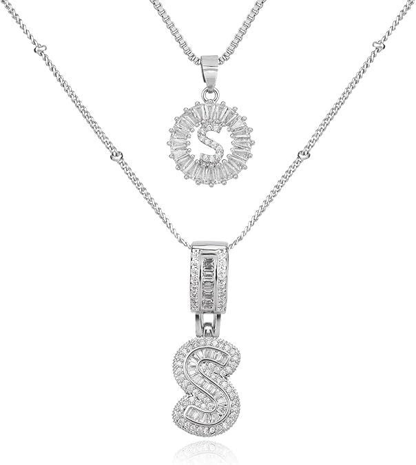 26 Letters Copper-plated Gold Diamond Necklace