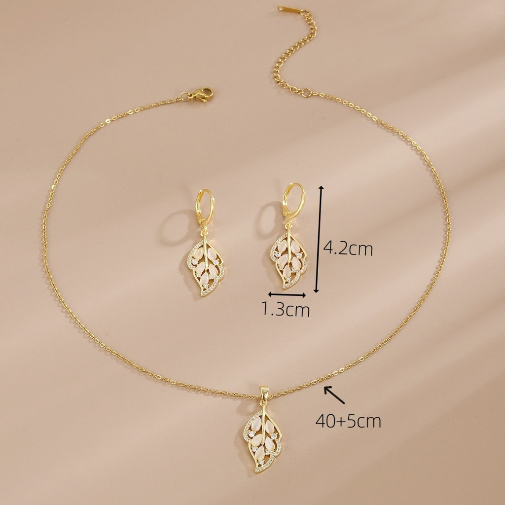 Opal Leaves Necklace