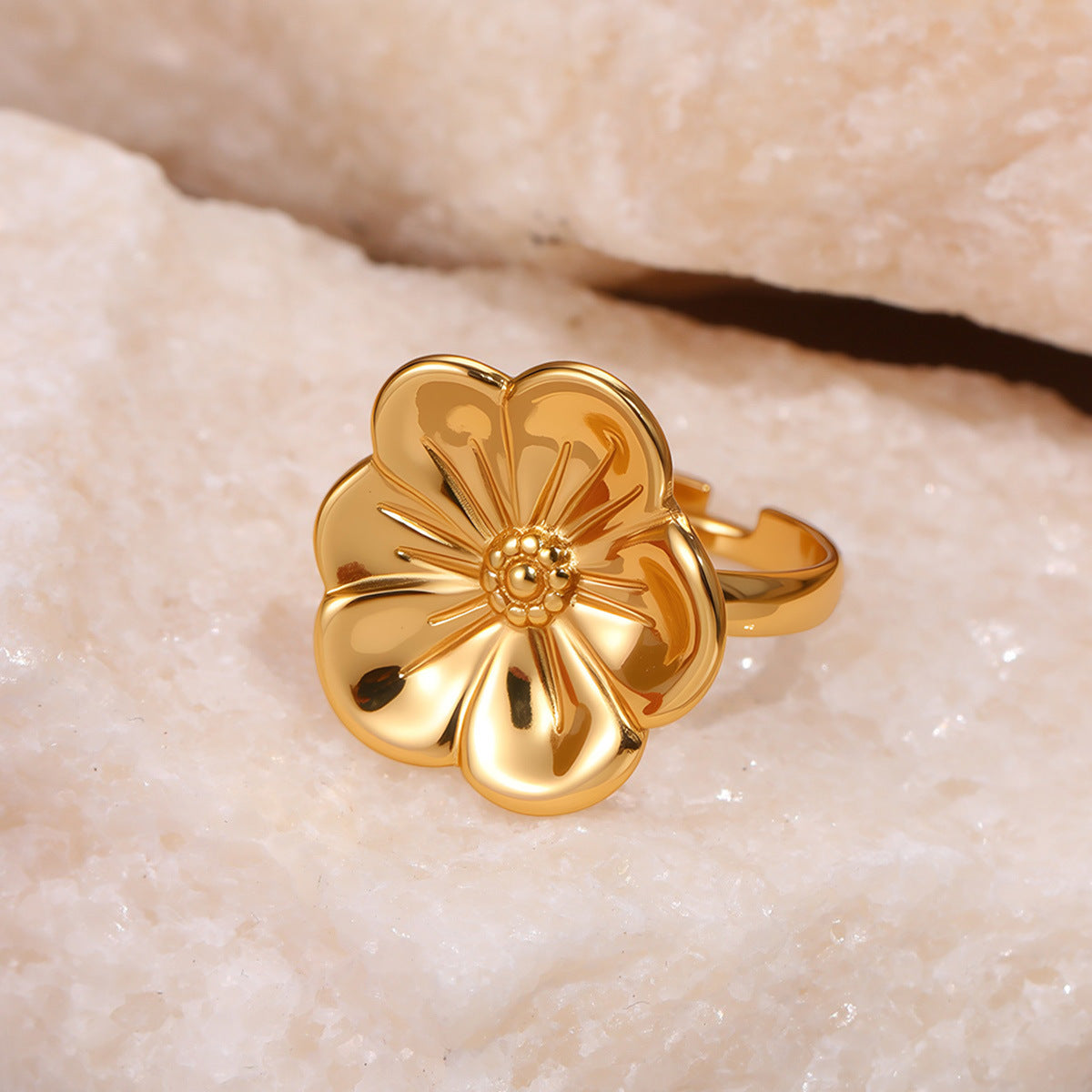 Flower Ocean Ring Open Design Ring