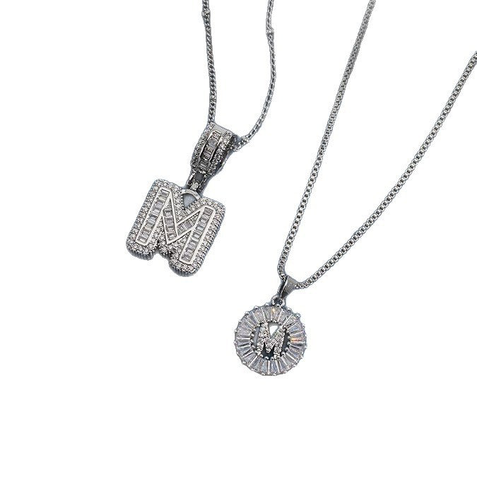 26 Letters Copper-plated Gold Diamond Necklace