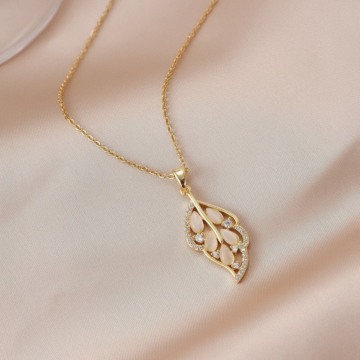 Opal Leaves Necklace