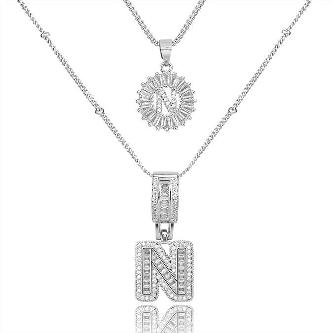 26 Letters Copper-plated Gold Diamond Necklace