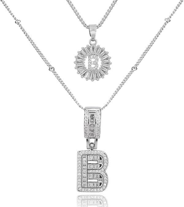 26 Letters Copper-plated Gold Diamond Necklace