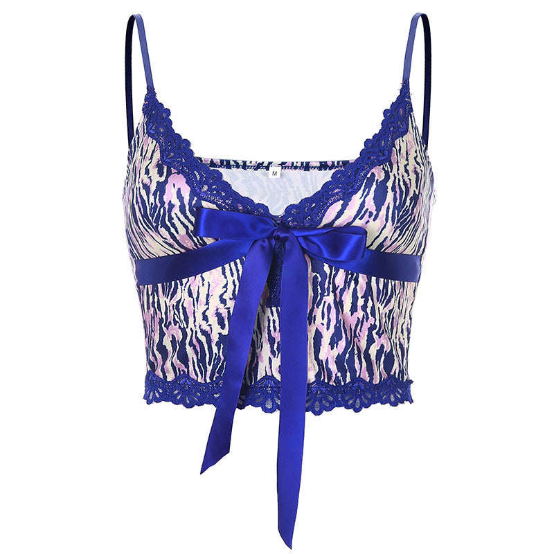 V-neck Lace Lace-up Camisole TOP