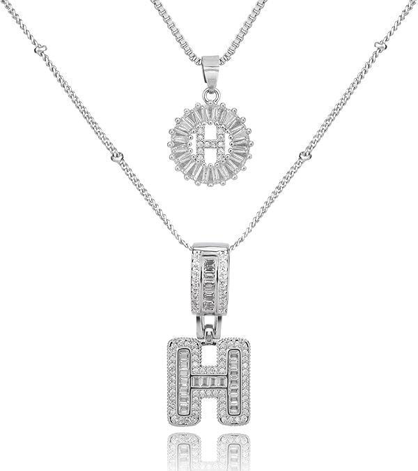 26 Letters Copper-plated Gold Diamond Necklace