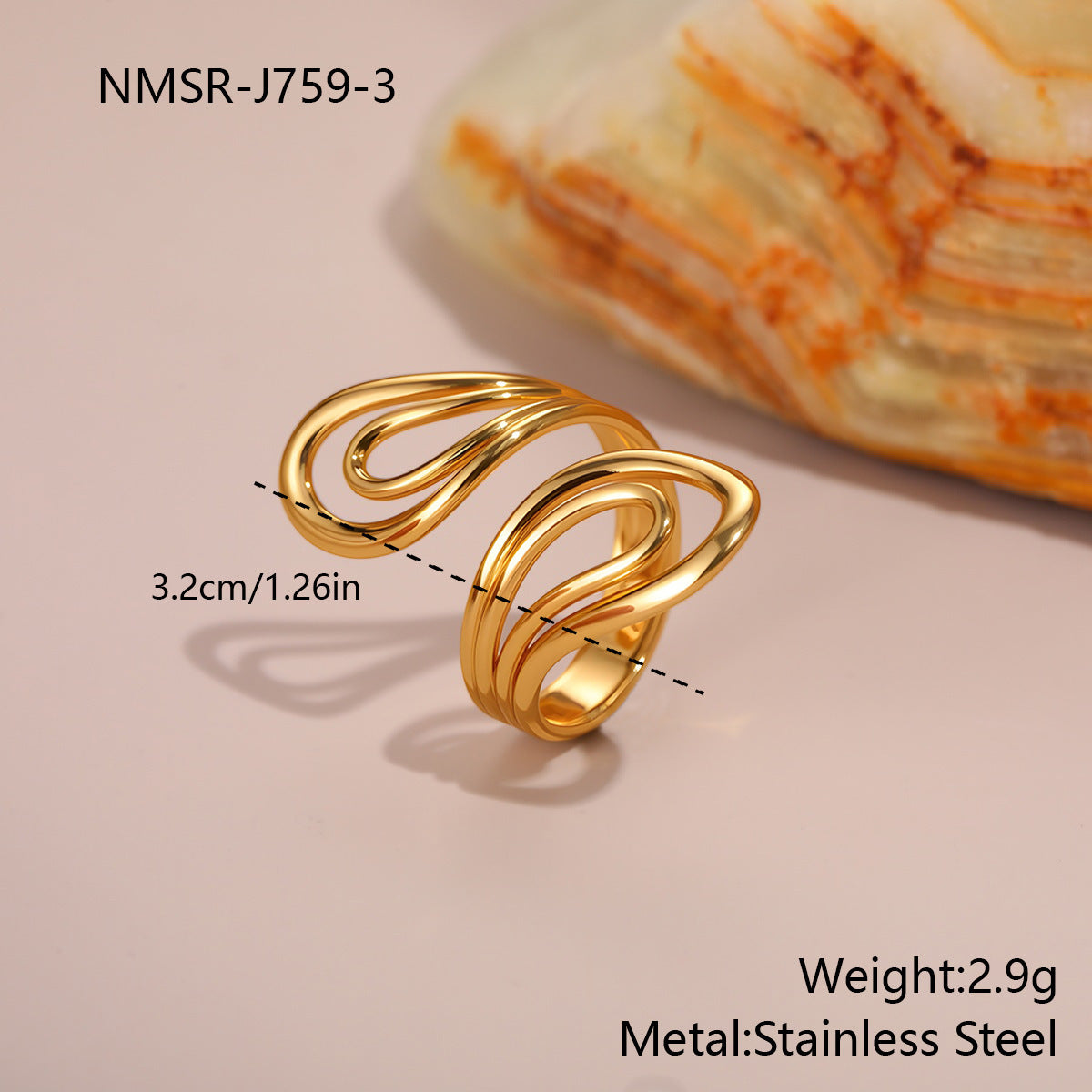 Flower Ocean Ring Open Design Ring