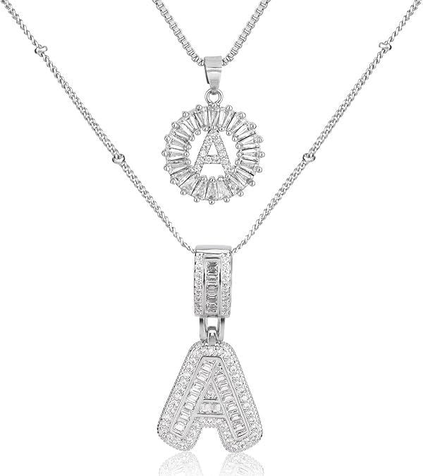 26 Letters Copper-plated Gold Diamond Necklace