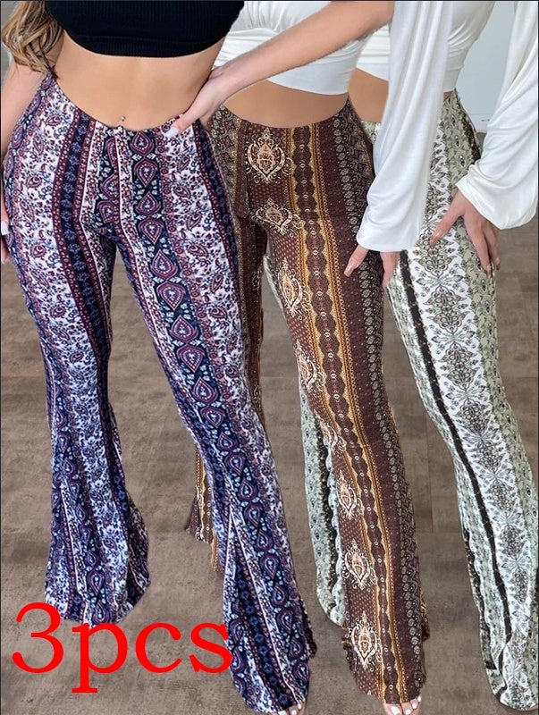 High Elastic Tight Print Trousers