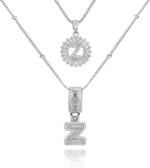 26 Letters Copper-plated Gold Diamond Necklace