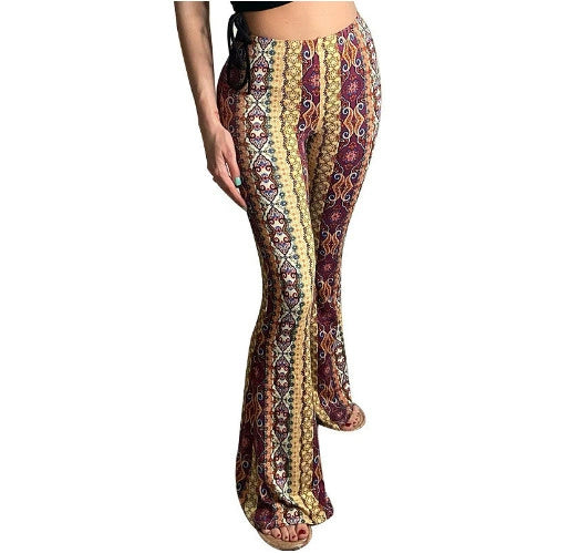High Elastic Tight Print Trousers