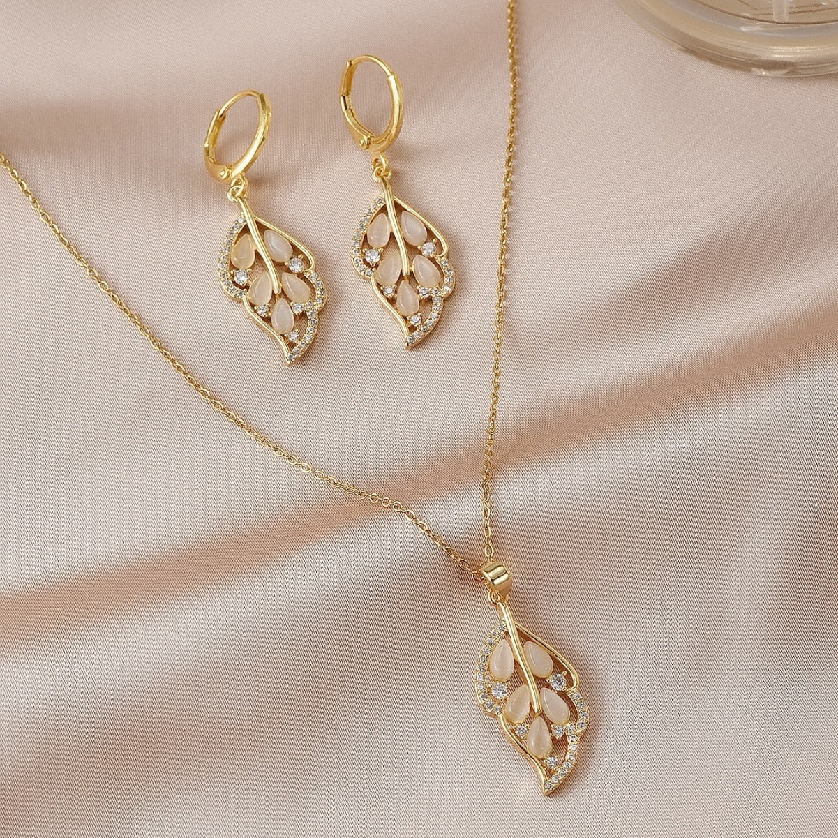 Opal Leaves Necklace