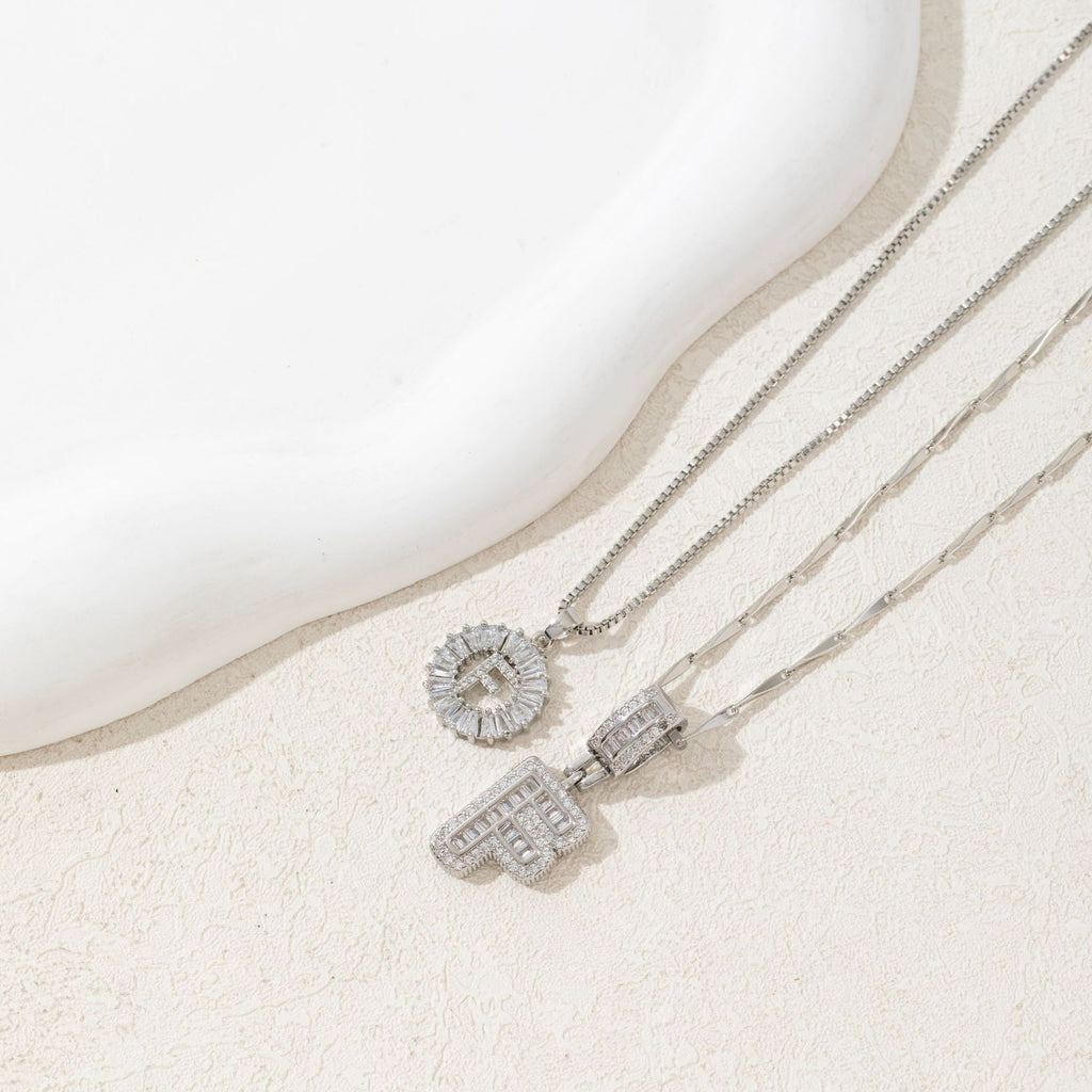 26 Letters Copper-plated Gold Diamond Necklace