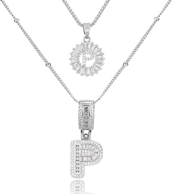 26 Letters Copper-plated Gold Diamond Necklace