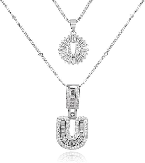 26 Letters Copper-plated Gold Diamond Necklace