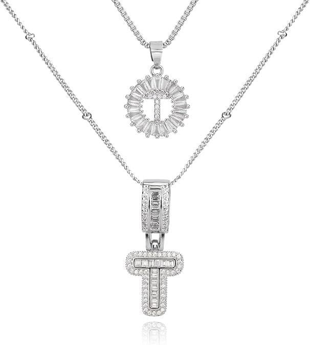 26 Letters Copper-plated Gold Diamond Necklace