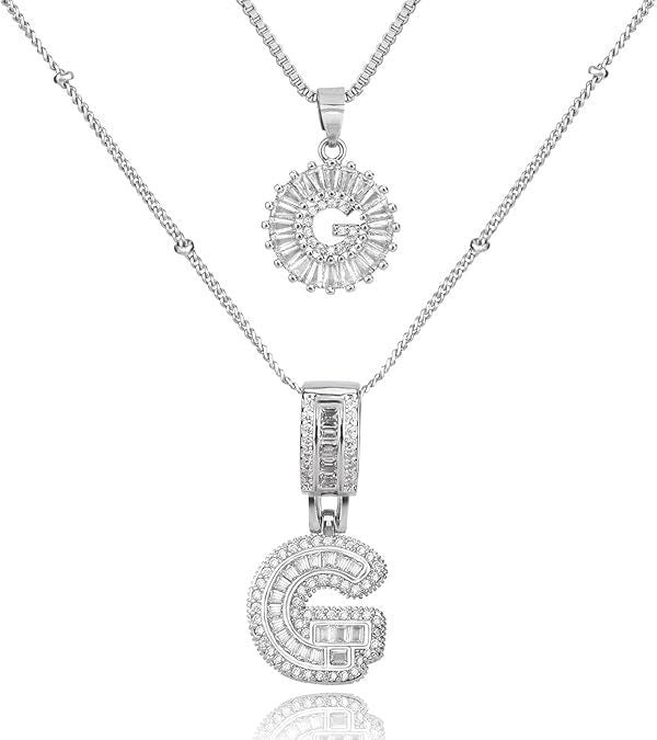 26 Letters Copper-plated Gold Diamond Necklace